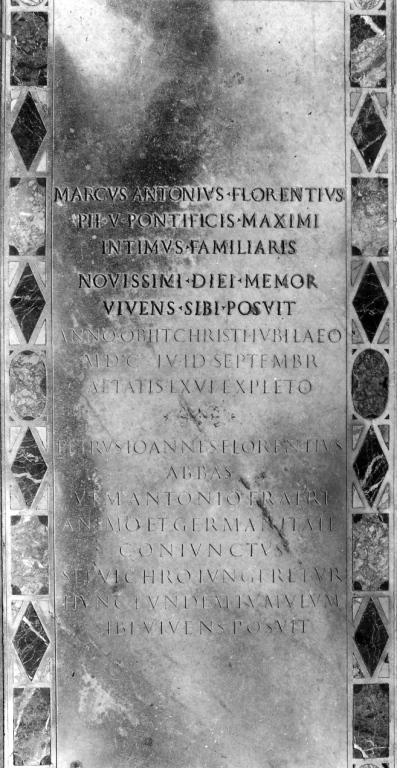 lapide tombale - ambito romano (secc. XVI/ XVII)