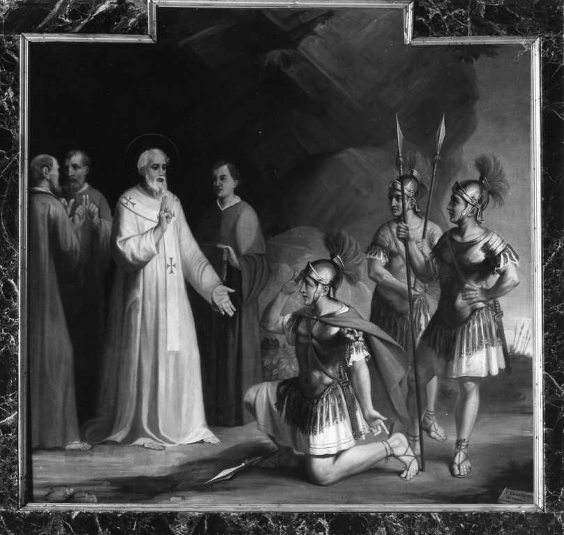 I messaggeri di Costantino invitano Silvestro a recarsi dall'imperatore (dipinto) di Beltrami G (sec. XIX)