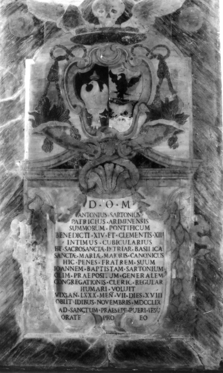 lapide tombale - ambito romano (sec. XVIII)