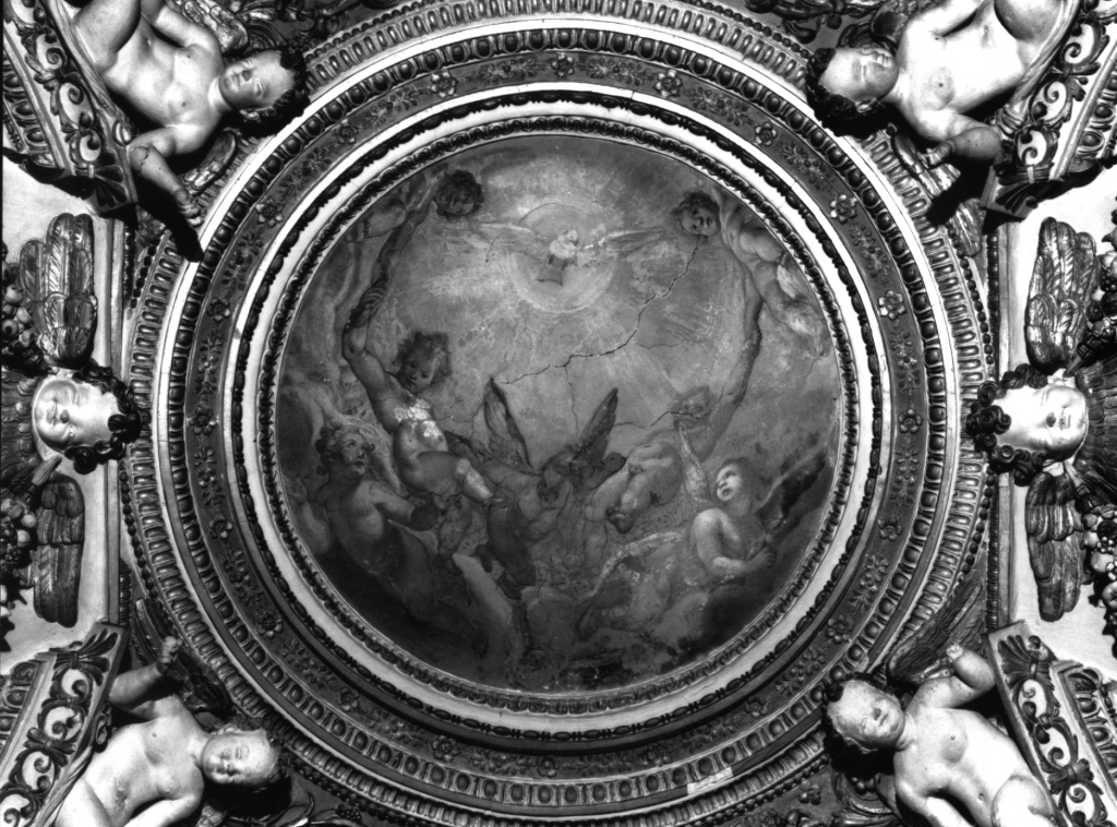 Spirito Santo e angeli (dipinto) di Motta Raffaellino detto Raffaellino da Reggio (sec. XVI)
