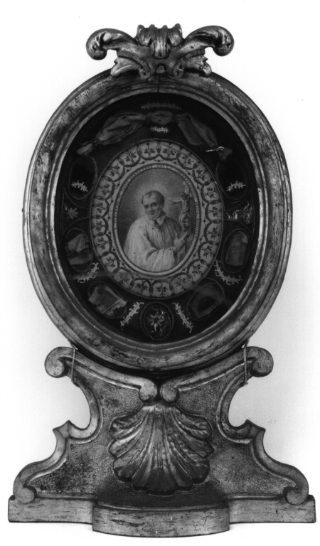 reliquiario - a tabella - artigianato romano (seconda metà sec. XVIII)