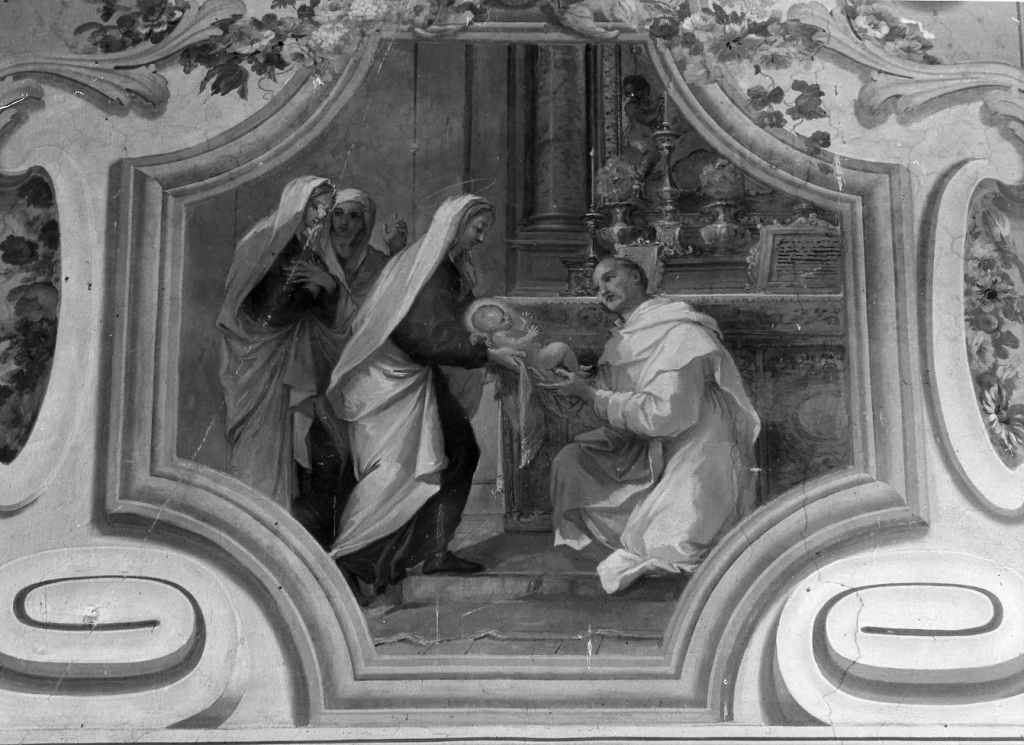 S. Francesca Romana con il beato Bernardo Tolomei e il Bambin Gesù (dipinto) - ambito romano (sec. XVII)