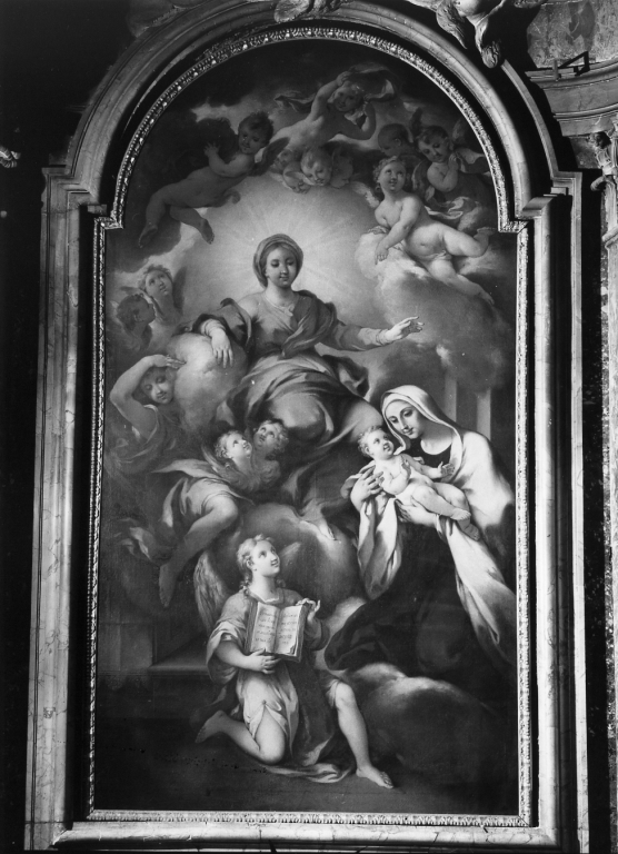 Madonna, S. Francesca Romana adorante il Bambino (dipinto) - ambito romano (sec. XVIII)