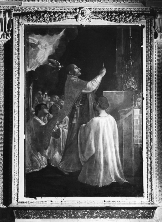 Messa di S. Gregorio (dipinto) di Caroselli Angelo (prima metà sec. XVII)