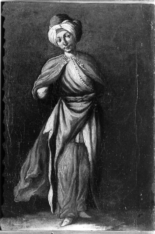 personaggio orientale (dipinto) di Barbault Jean (attribuito) (sec. XVIII)
