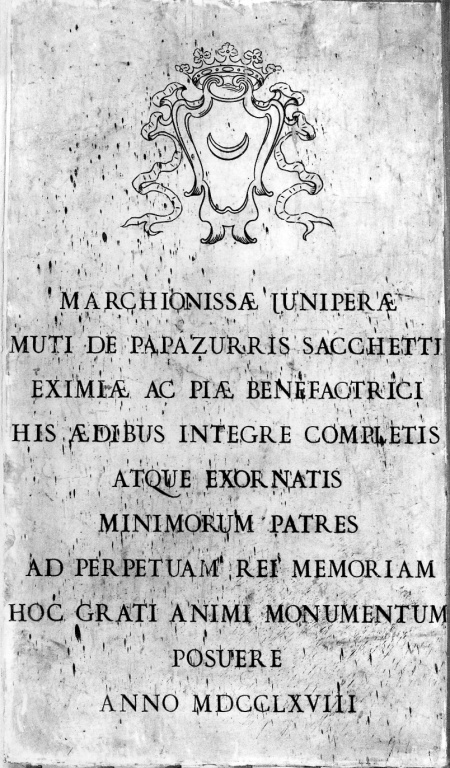 lapide celebrativa - ambito romano (sec. XVIII)
