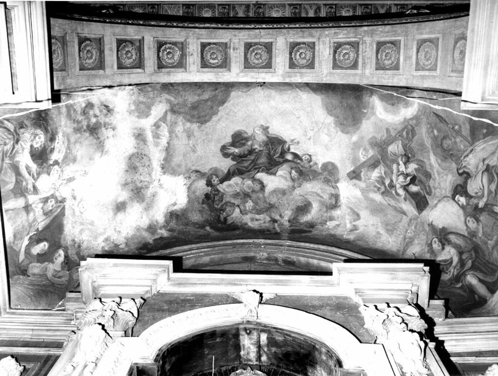 Dio Padre tra angeli con i simboli della Passione (dipinto) di Courtois Guillaume detto Borgognone (attribuito) (metà sec. XVII)