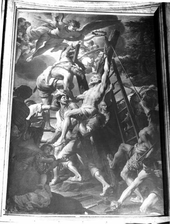 crocifissione di Sant'Andrea (dipinto) di Lenardi Giovanni Battista (sec. XVIII)