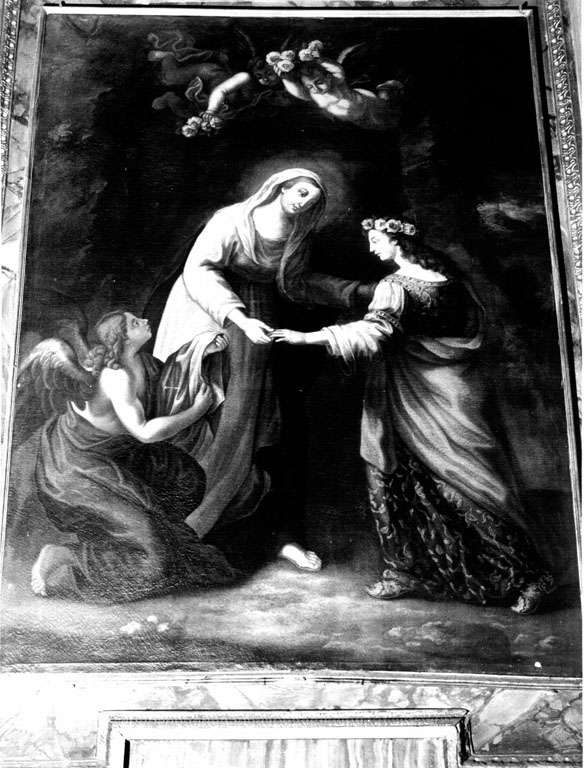 Santa Rosalia davanti alla Madonna (dipinto) di Noleti Orsola (prima metà sec. XVIII)
