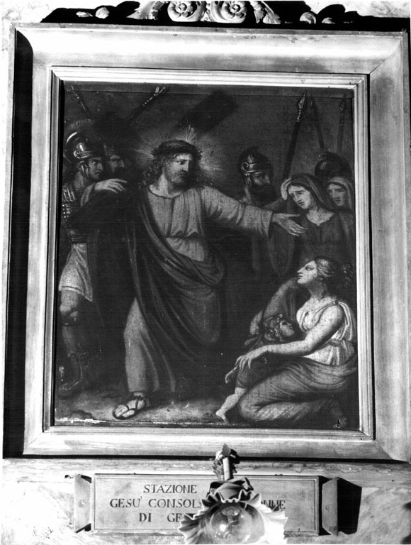 VIII stazione: Gesù consola le donne di Gerusalemme (dipinto) di Boschi Luigi Giuseppe (sec. XIX)