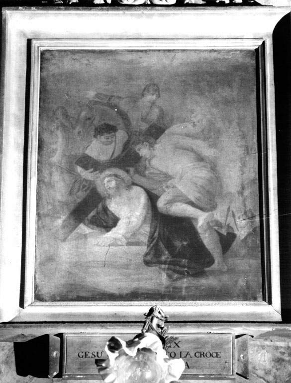 IX stazione: Gesù cade sotto la croce la terza volta (dipinto) di Bernini Giulia (sec. XIX)