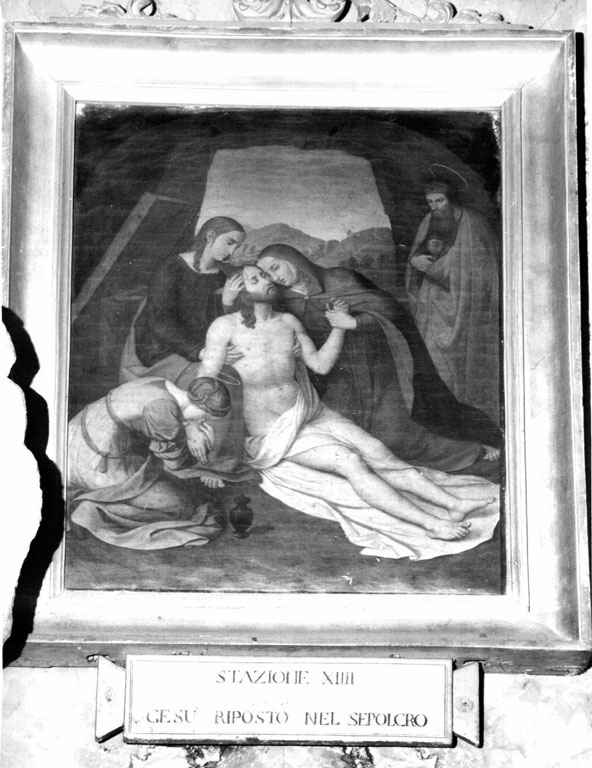 XIV stazione: Gesù deposto nel sepolcro (dipinto) di Schadow Wilhelm (sec. XIX)