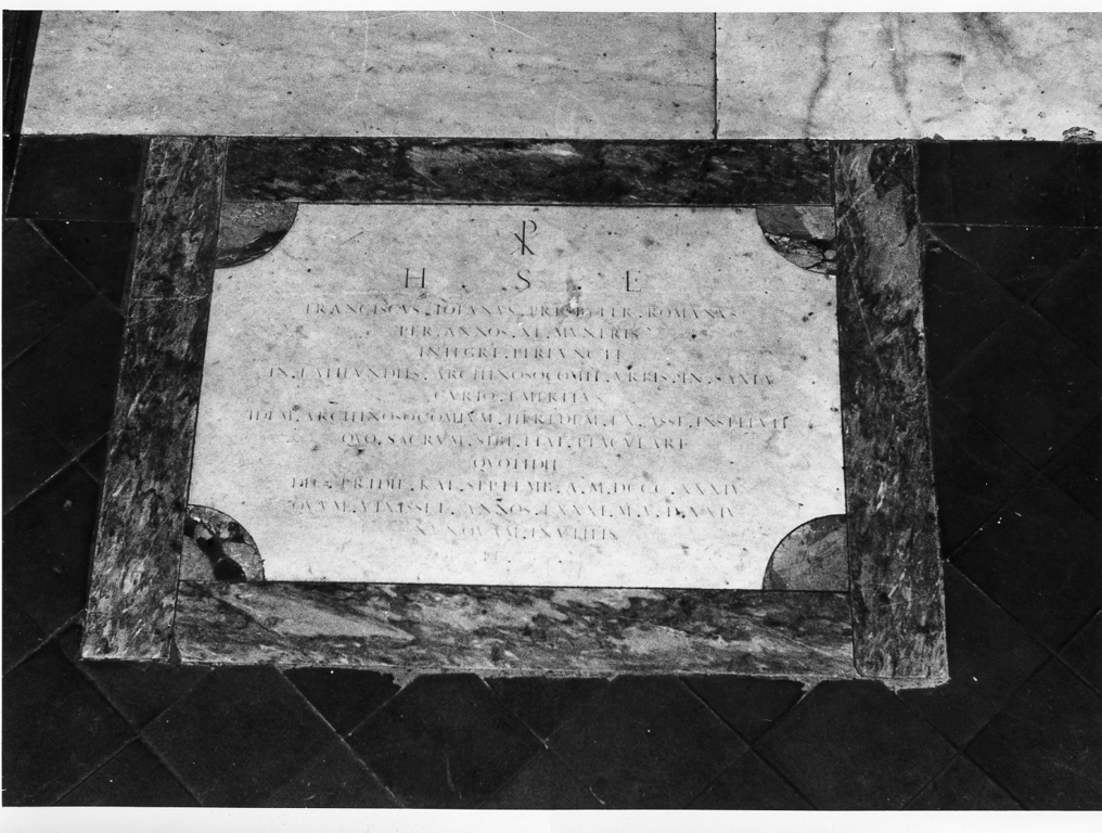 lapide commemorativa, opera isolata - ambito romano (sec. XIX)