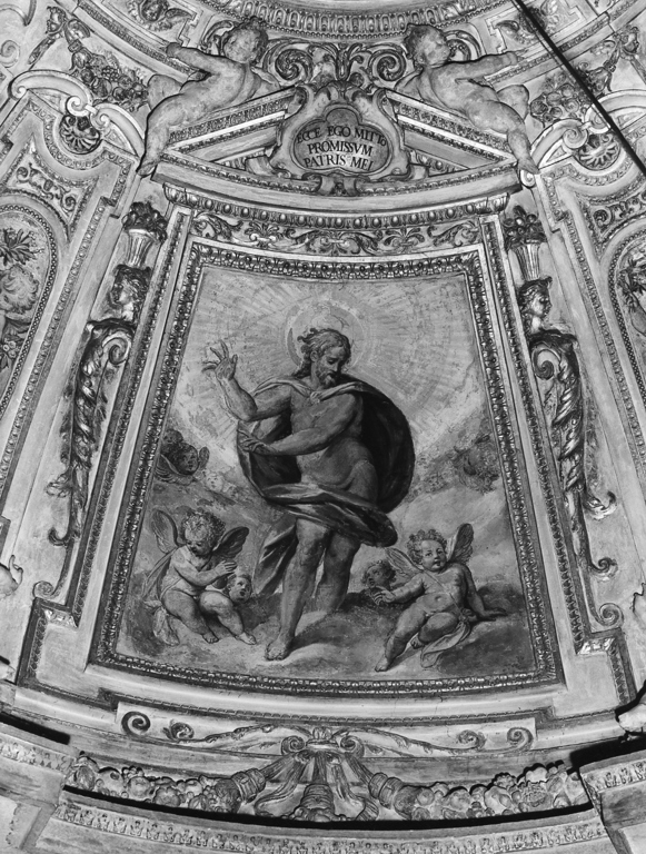Cristo redentore benedicente (dipinto, elemento d'insieme) di Zucchi Jacopo (attribuito) (sec. XVI)