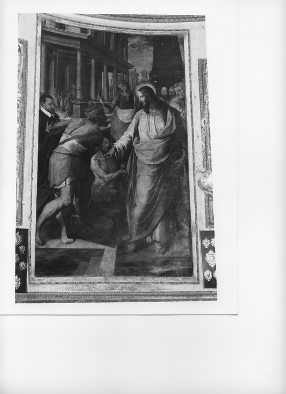 Cristo guarisce il paralitico di Cafarnao (dipinto, pendant) di Agresti Livio detto Ricciutino (attribuito) (sec. XVI)