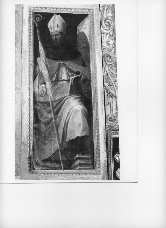 Sant'Agostino (dipinto, elemento d'insieme) di Agresti Livio detto Ricciutino (attribuito) (sec. XVI)