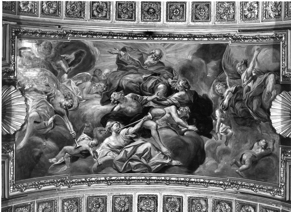 Dio Padre e angeli (dipinto) di Beinaschi Giovan Battista (attribuito) (sec. XVII)