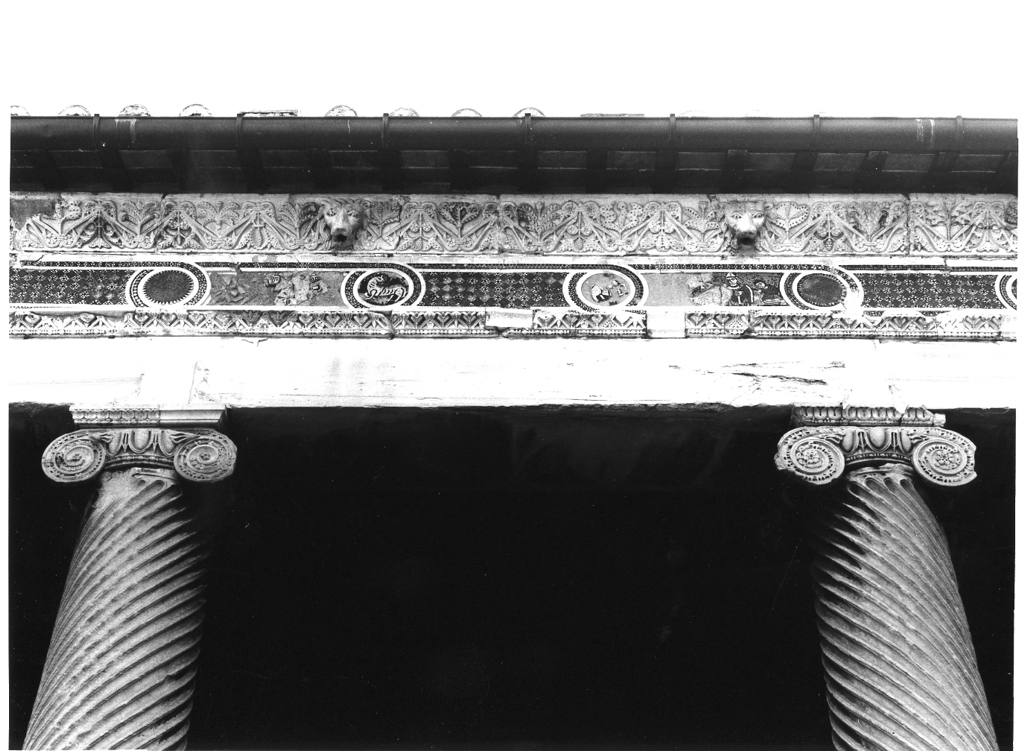 Onorio III introduce Pietro di Courtenay al cospetto di S. Lorenzo (decorazione musiva, elemento d'insieme) di Vassalletto famiglia (attribuito) (sec. XIII)