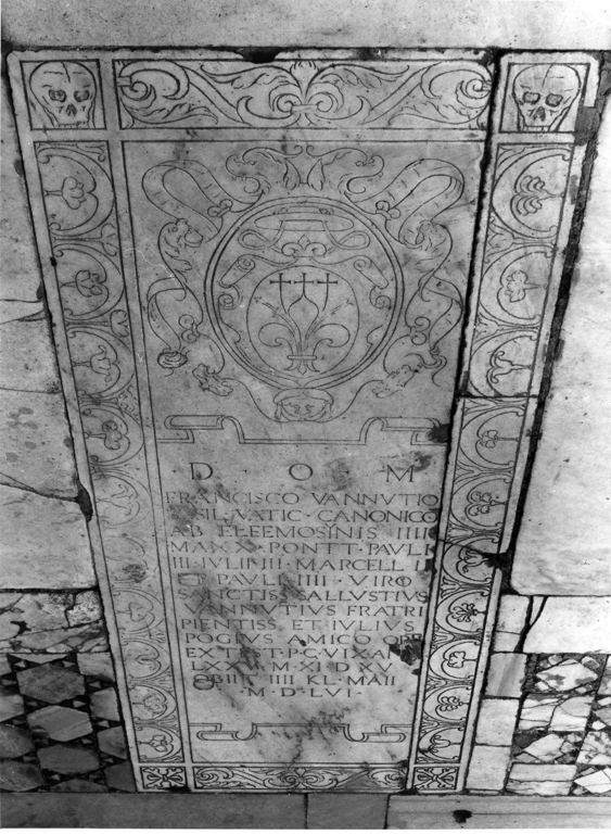 lastra tombale, opera isolata - ambito romano (sec. XVI)