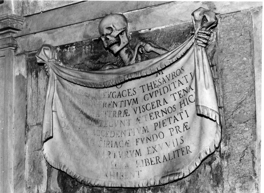 lapide tombale, pendant di Bernini Gian Lorenzo (cerchia) (sec. XVII)