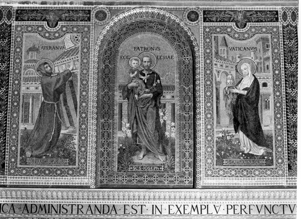 San Francesco d'Assisi (decorazione musiva, elemento d'insieme) di Seitz Ludwig (attribuito) (sec. XIX)
