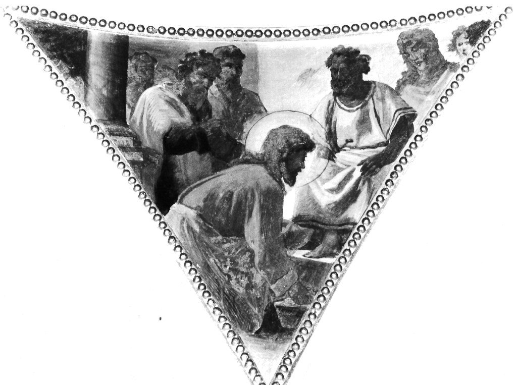 Cristo lava i piedi degli apostoli (dipinto) di Monti Virginio (attribuito) (ultimo quarto sec. XIX)