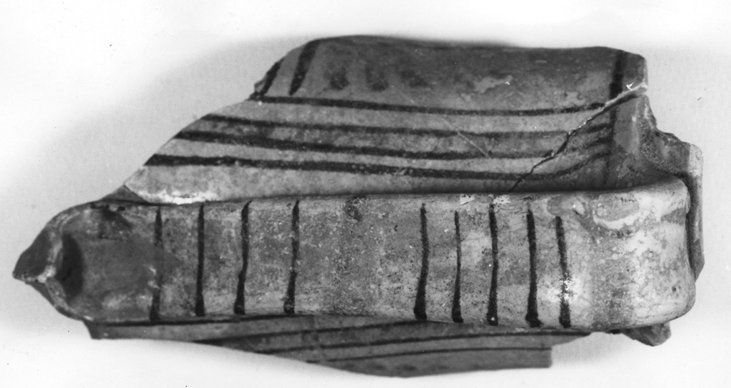 boccale, frammento - manifattura faentina (fine/inizio secc. XIV/ XV)