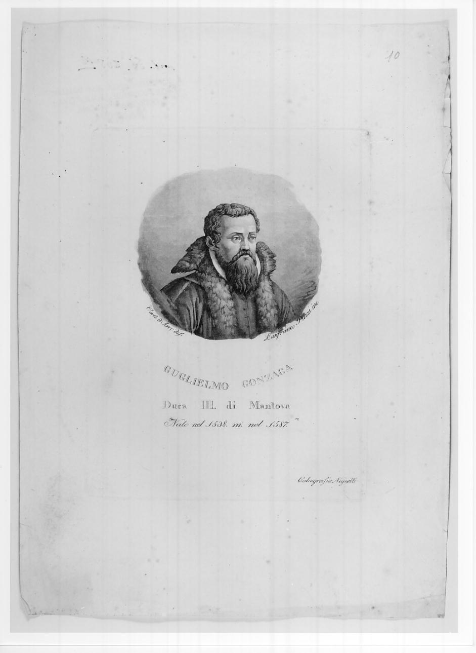Guglielmo Gonzaga, terzo duca di Mantova e primo del Monferrato (n. 1538 - m. 1587) (stampa, serie) di Puzzi Lanfranco, D'Arco Carlo (sec. XIX)