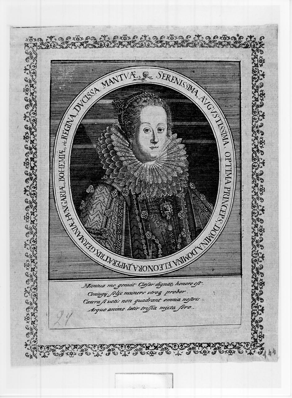 Eleonora Gonzaga, figlia di Vincenzo I, quarto duca di Mantova, seconda moglie dell'imperatore Ferdinando II (n. 1598 - m. 1655) (stampa, serie) di Suttermans Giusto (sec. XVII)