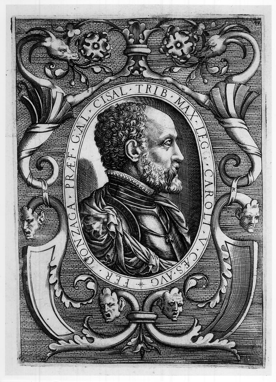 Ferrante Gonzaga, duca di Ariano, principe di Molfetta, signore di Guastalla (n. 1507 - m. 1557) (stampa) di Leoni Leone, Rota Martino (sec. XVI)