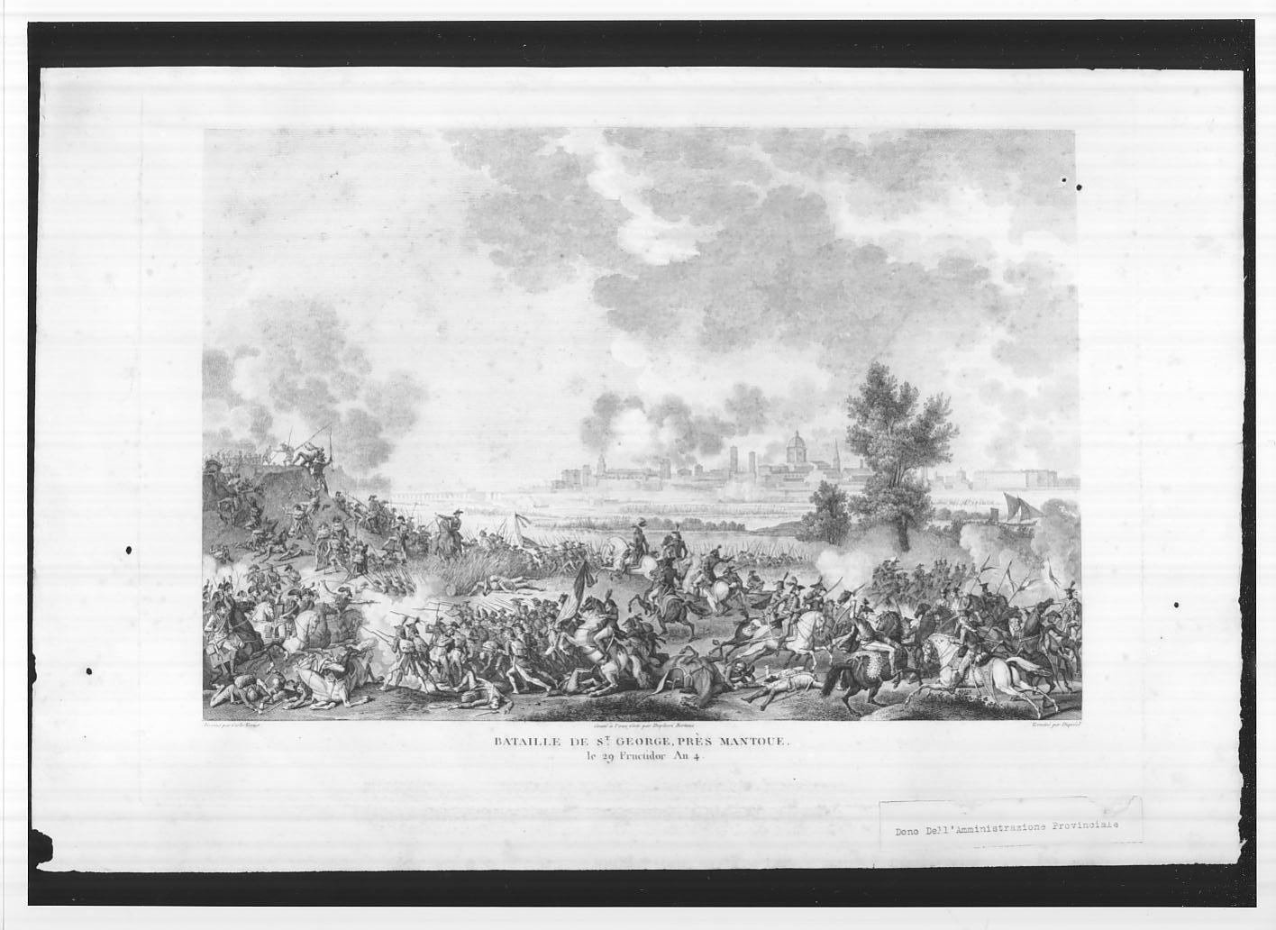 Battaglia di San Giorgio presso Mantova del 15 settembre 1796 (stampa, serie) di Duplessi Bertaux Jean, Dupréel J.D.B, Vernet Carle (sec. XIX)