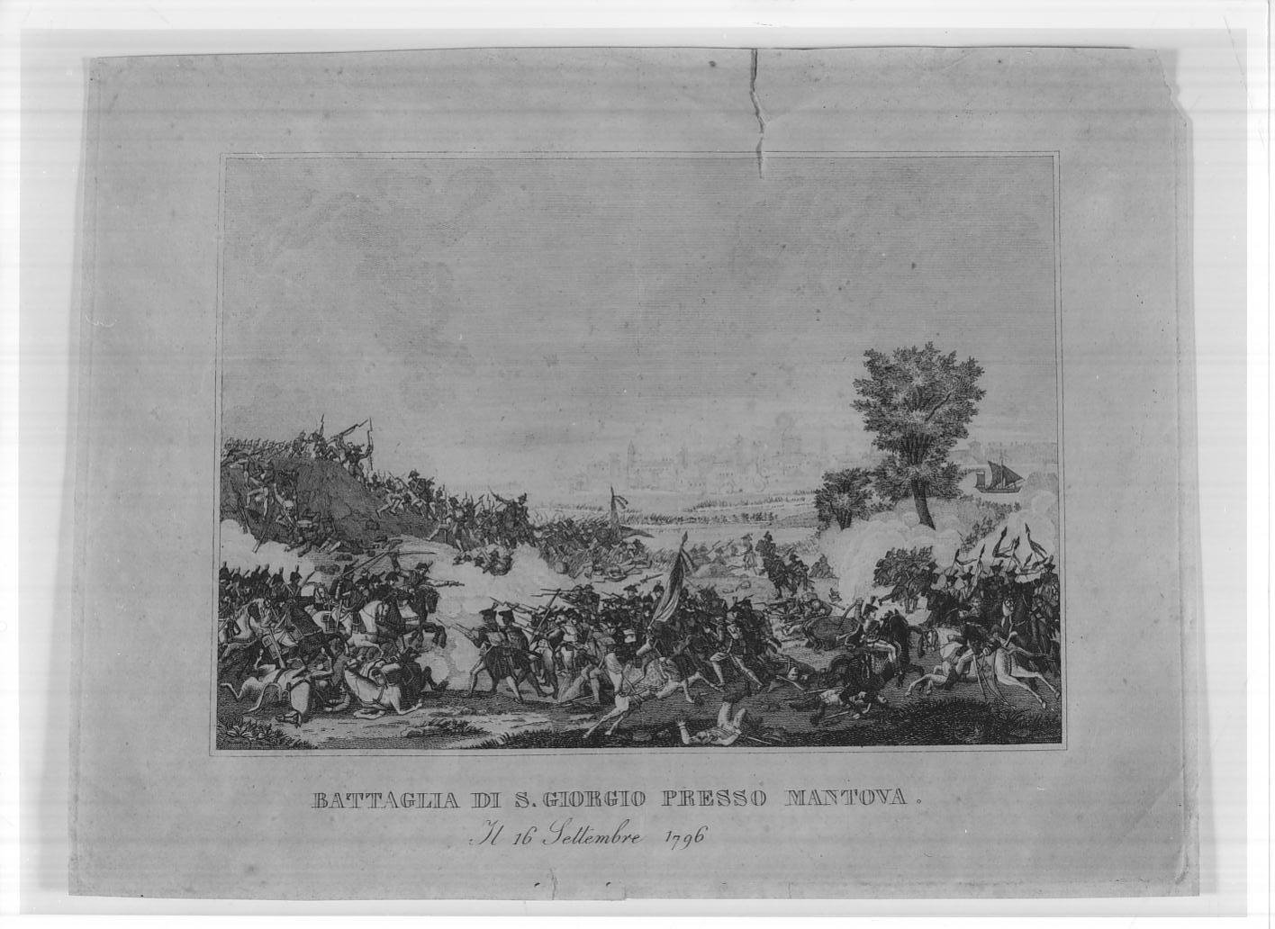 Battaglia di San Giorgio presso Mantova del 15 settembre 1796 (stampa smarginata) di Duplessi Bertaux Jean, Dupréel J.D.B, Vernet Carle (sec. XIX)
