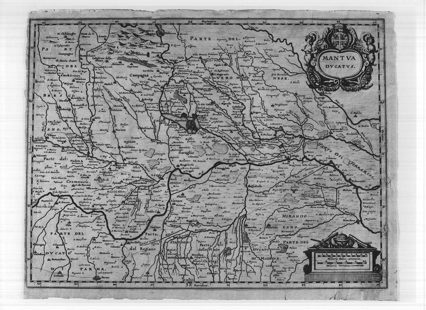 Carta del territorio del ducato di Mantova (stampa, serie) - ambito tedesco (sec. XVII)