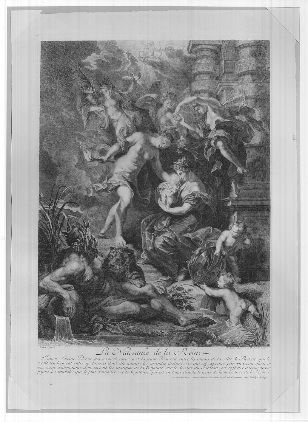 Nascita di Maria (stampa, serie) di Duchange Gaspard, Nattier Jean Baptiste, Rubens Pieter Paul (sec. XVIII)