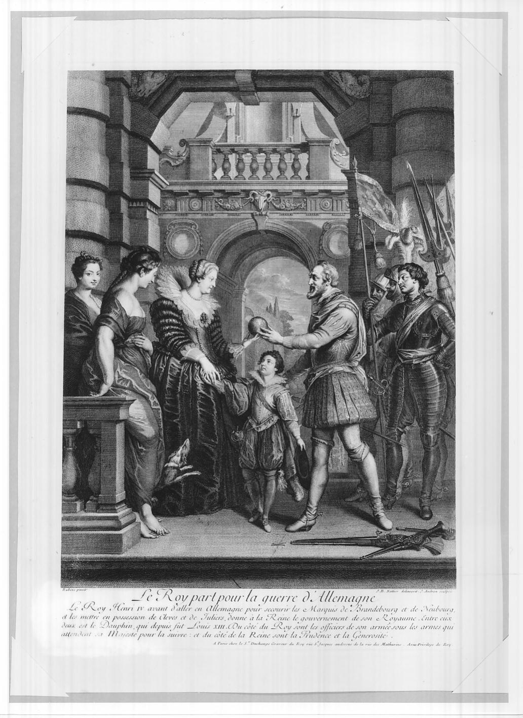 Enrico IV conferisce la reggenza a Maria (stampa, serie) di Audran Jean, Nattier Jean Baptiste, Rubens Pieter Paul (sec. XVIII)