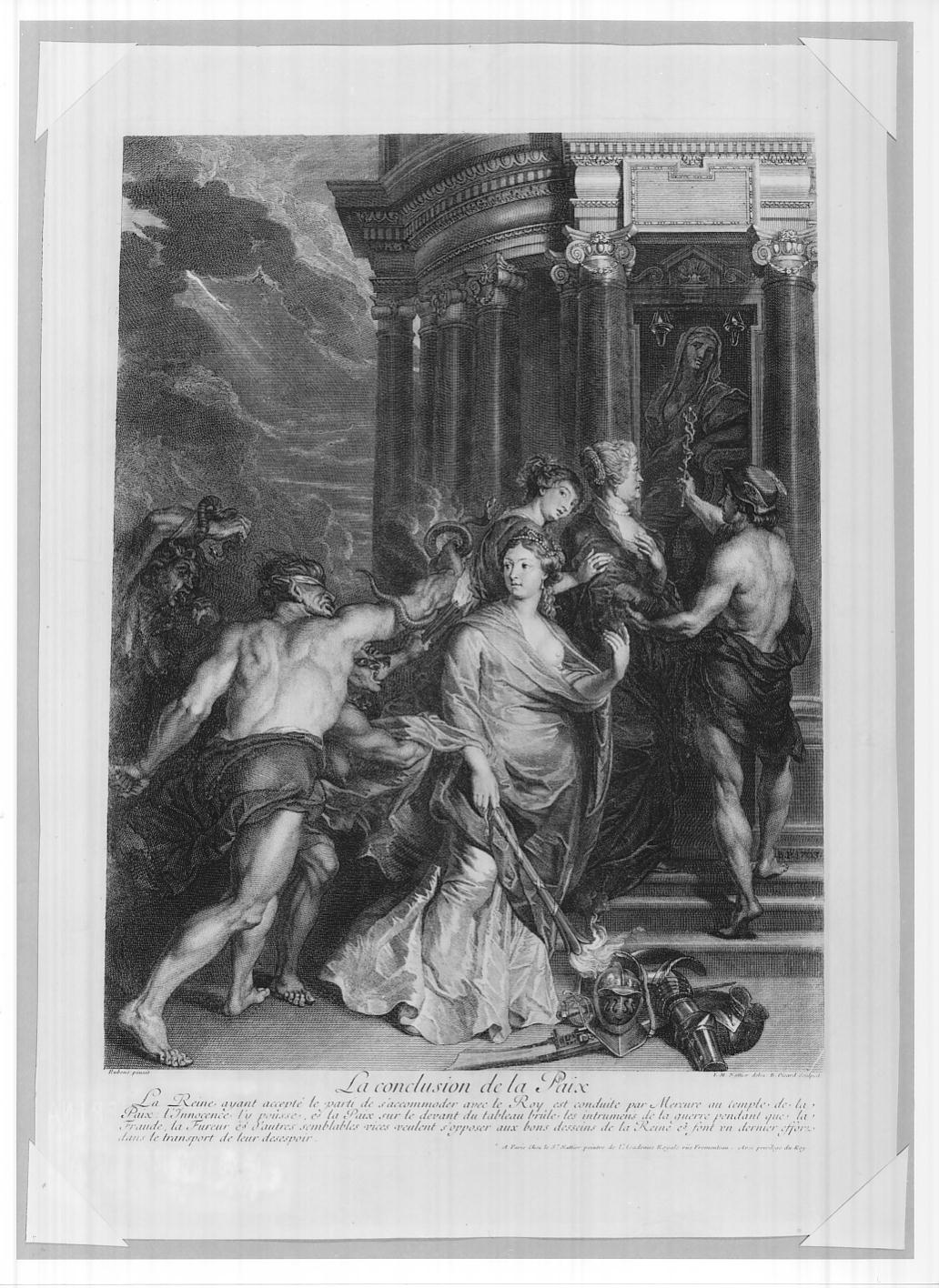 La conclusione della pace (stampa, serie) di Picart Bernard, Nattier Jean Marc, Rubens Pieter Paul (sec. XVIII)