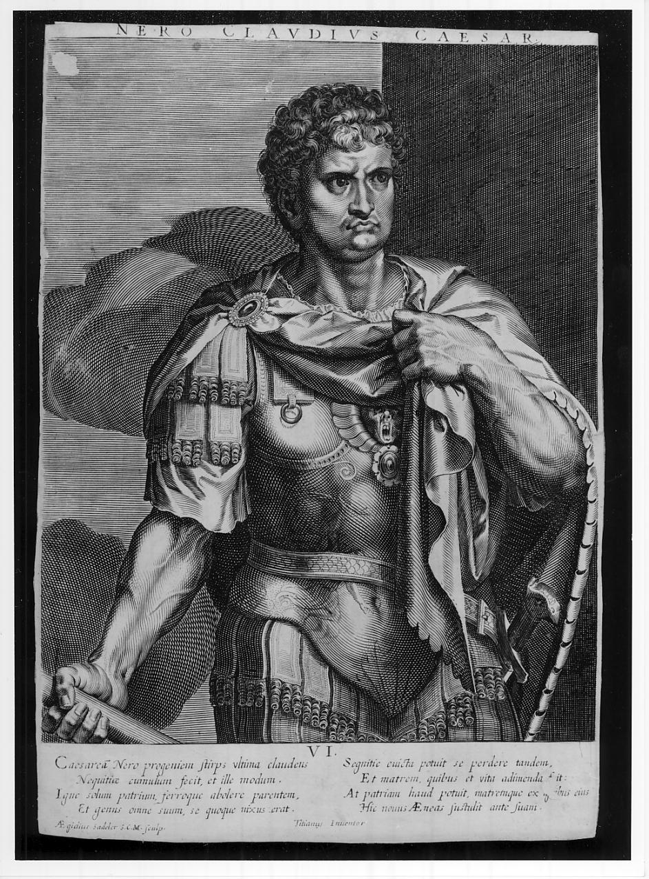 Nerone (stampa smarginata, serie) di Sadeler Egidius II, Vecellio Tiziano (sec. XVII)