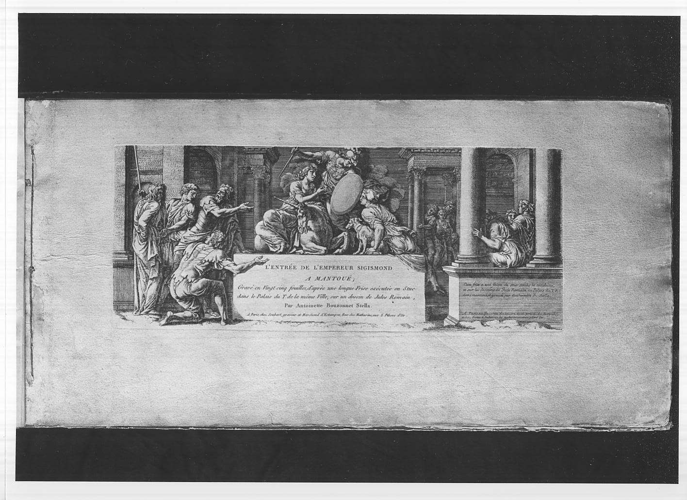 Frontespizio con raffigurazioni allegoriche (stampa, serie) di Bouzonnet Stella Antoinette, Bouzonnet Stella Antoine (fine sec. XVIII)