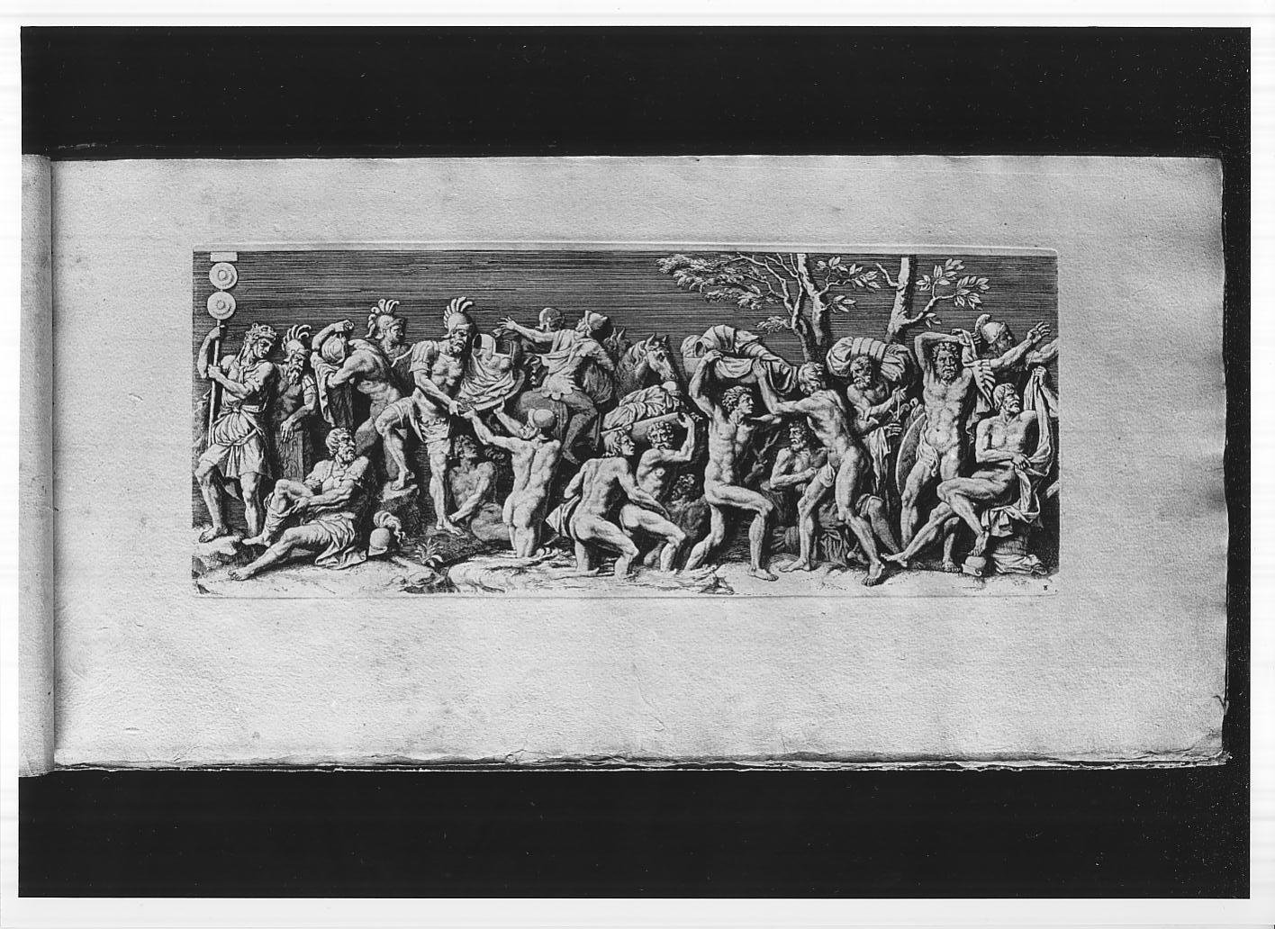 Soldati che guardano un fiume (stampa, serie) di Bouzonnet Stella Antoinette, Giulio Romano, Bouzonnet Stella Antoine (fine sec. XVIII)