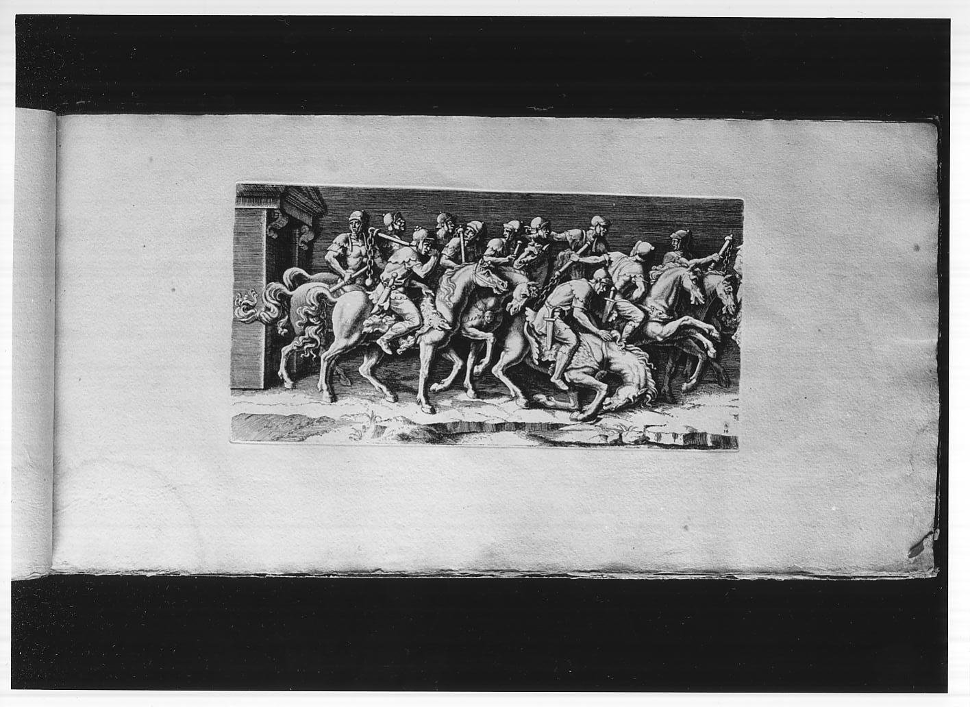 Cavalieri lanciatori (stampa, serie) di Bouzonnet Stella Antoinette, Giulio Romano, Bouzonnet Stella Antoine (fine sec. XVIII)