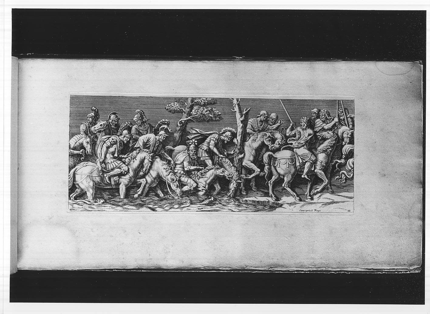 Cavalleria che guada un fiume (stampa, serie) di Bouzonnet Stella Antoinette, Giulio Romano, Bouzonnet Stella Antoine (fine sec. XVIII)