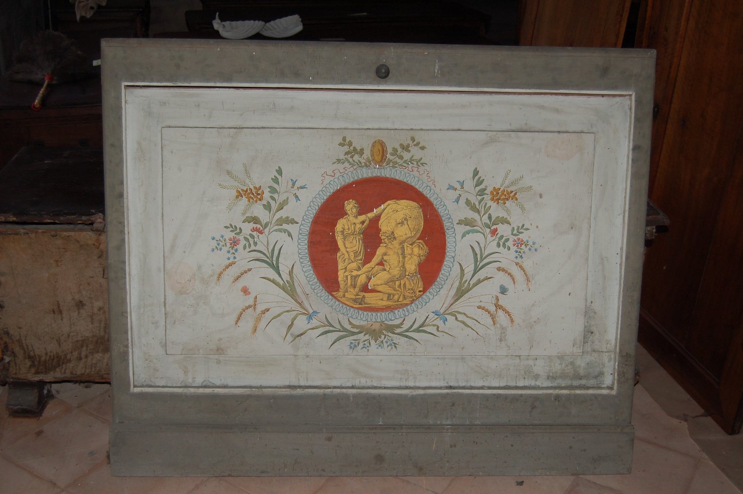 Teti e Vulcano che preparano le armi di Achille (parafuoco, opera isolata) di Marconi Giovanni Battista (attribuito), Pozzo Paolo (ultimo quarto sec. XVIII)