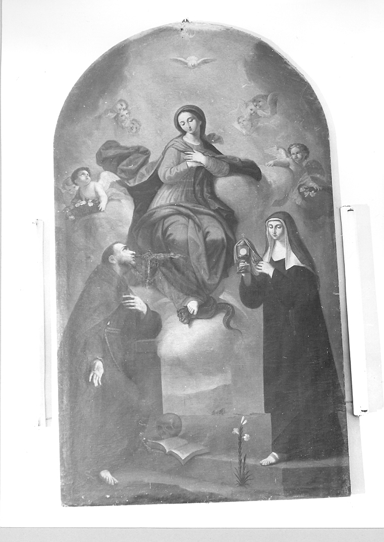 Madonna Immacolata con San Francesco e Santa Chiara (dipinto) - ambito emiliano (sec. XVIII)
