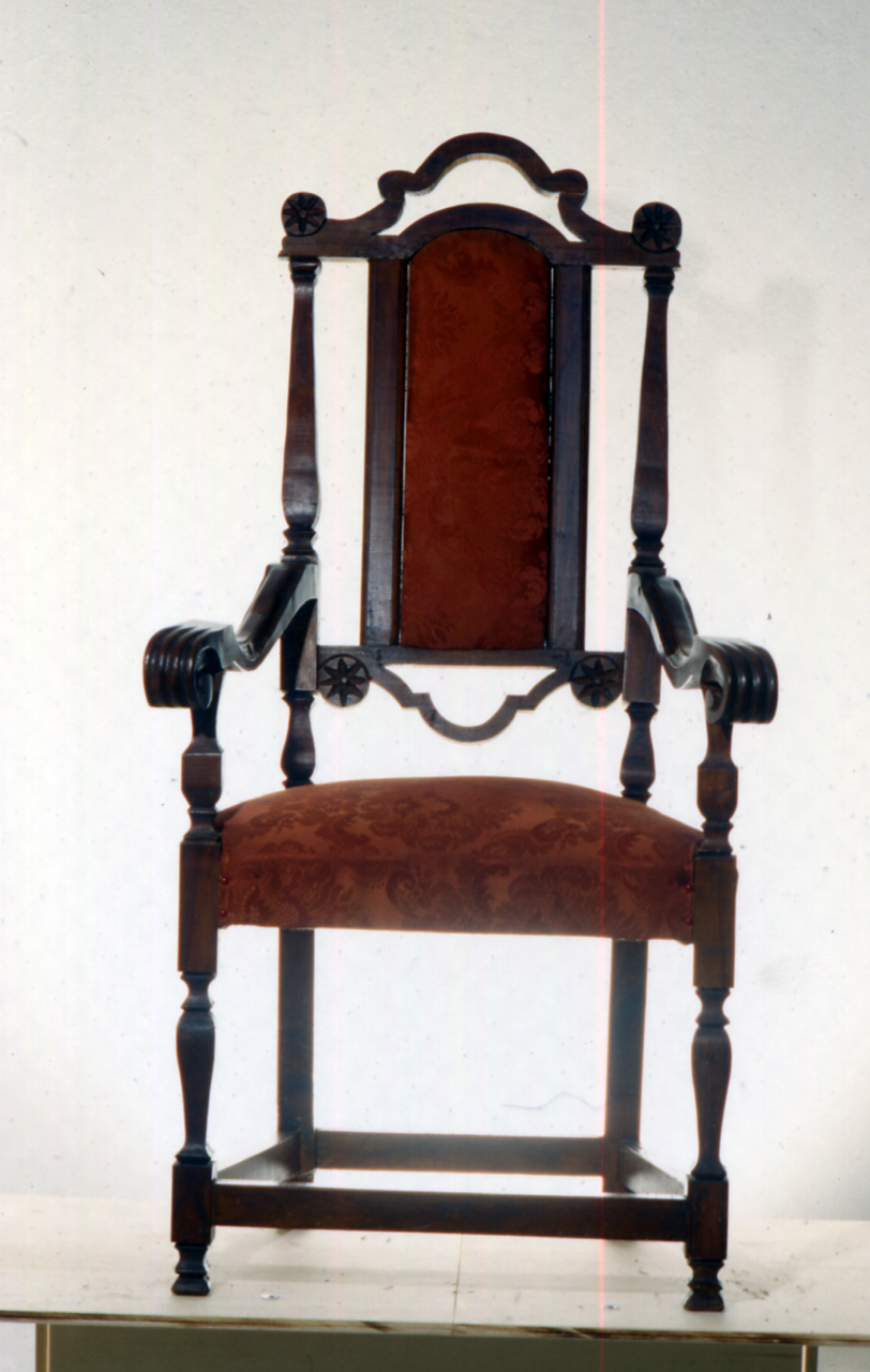 poltrona, elemento d'insieme - bottega marchigiana (prima metà sec. XX)