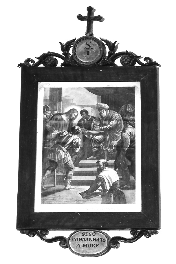 stazione I: Gesù condannato a morte (stampa, elemento d'insieme) di Pistrucci Filippo (prima metà sec. XIX)
