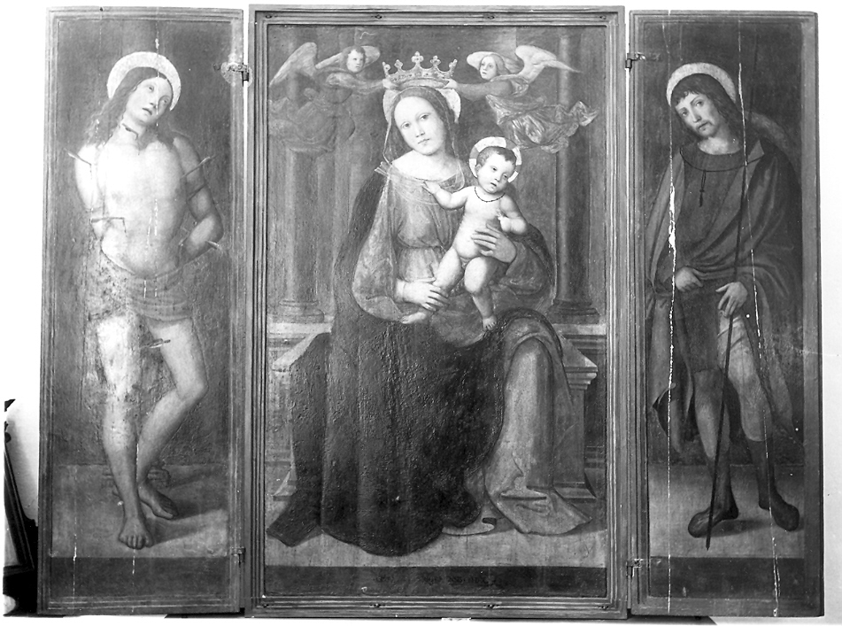 Madonna con Bambino e santi (trittico, ciclo) di Coda Benedetto (sec. XVI)