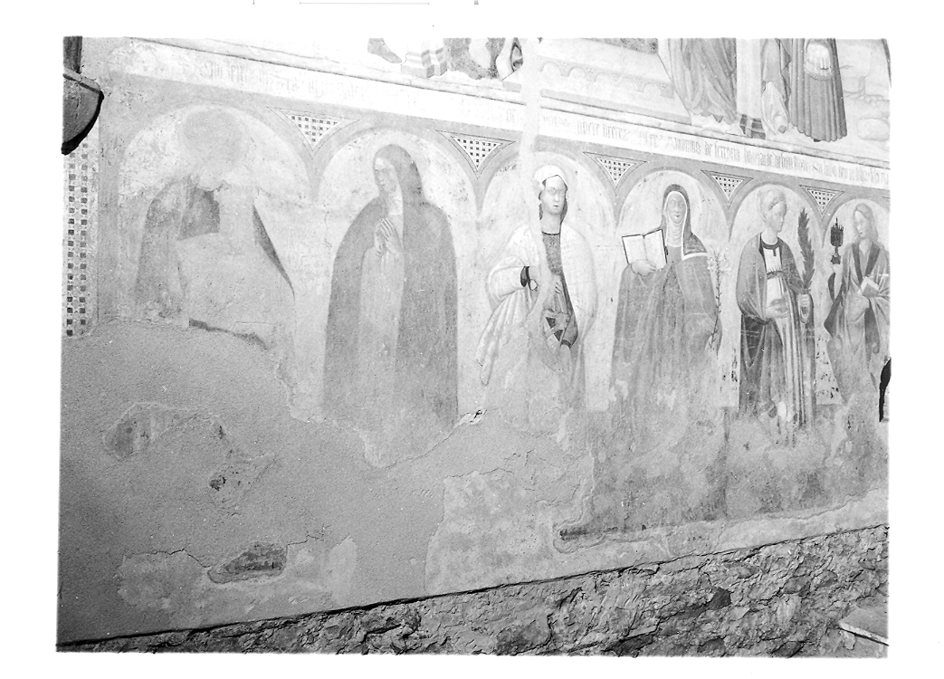 Santa Caterina d'Alessandria, Santa Caterina da Siena, Sant'Agnese, Santa Maria Maddalena e Sante (dipinto, ciclo) di Alberti Antonio di Guido detto Antonio da Ferrara (sec. XV)