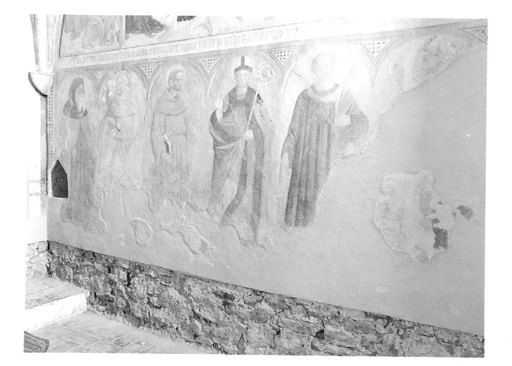 Sant'Antonio Abate, San Domenico, San Francesco, San Ludovico da Tolosa e Santi (dipinto, ciclo) di Alberti Antonio di Guido detto Antonio da Ferrara (sec. XV)