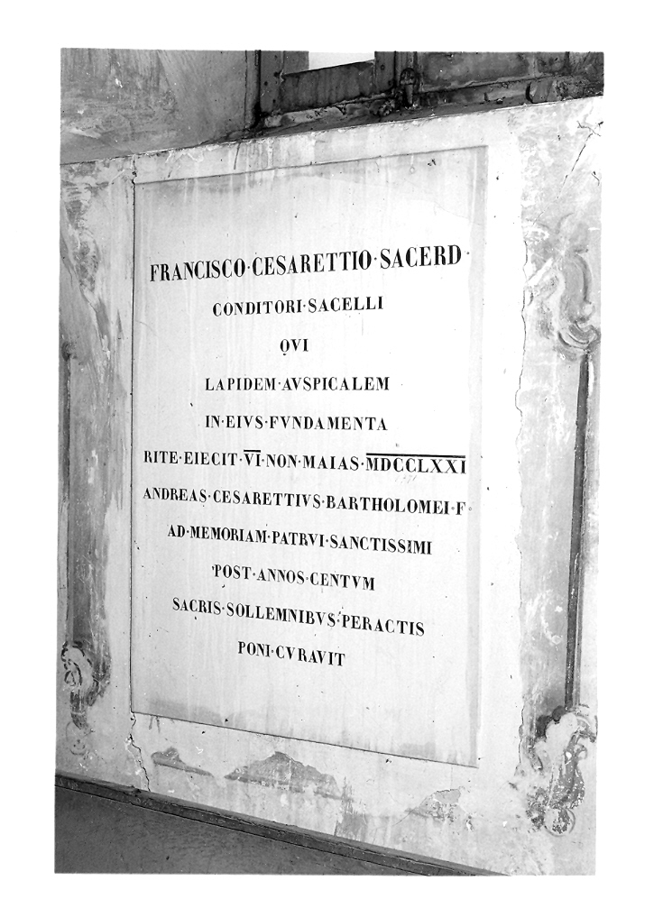 lapide - bottega marchigiana (seconda metà sec. XIX)