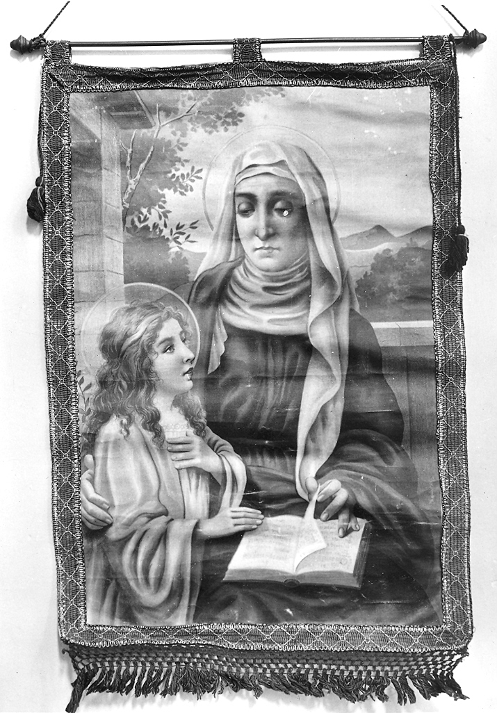 Maria Vergine bambina con Sant'Anna (stendardo) - bottega italiana (fine/inizio secc. XIX/ XX)